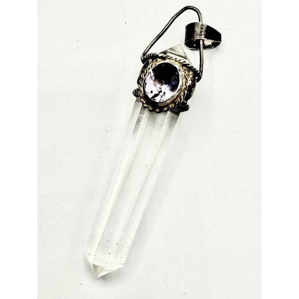 Vintage Quartz And Amethyst Pendant